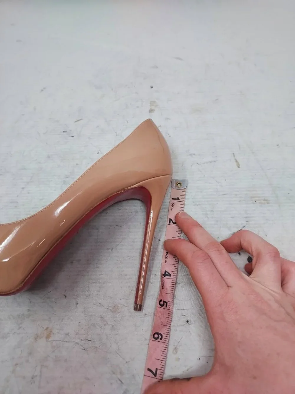 Christian Louboutin Very Prive Patent Nude Peep Toe Pump